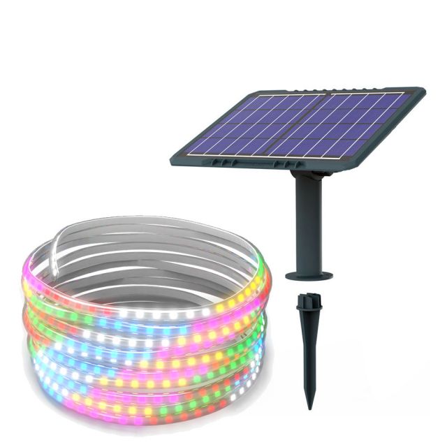 MJ-SM50C El mejor color cambia de color RGB luces de cinta solar impermeable al aire libre para campos de jardín Camping 5m